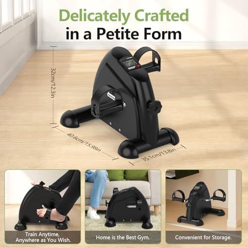 FITKS360 Under Desk Elliptical & Mini Exercise Bike - Seated Electric Leg Exerciser Under Table Oval Electric - Seniors Sit Exerciser Fully Assembled Pedal