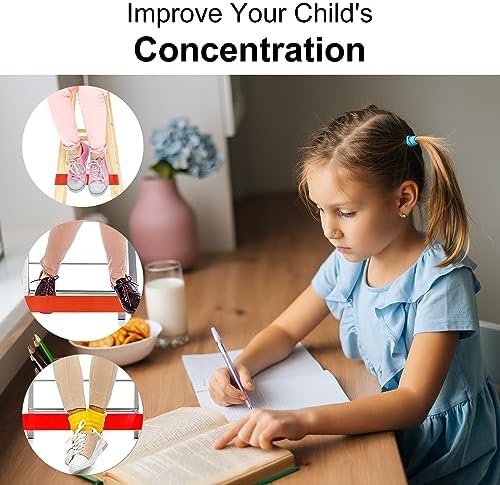 PLULON 30 Pack Chair Bands for Kids with Fidgety Feet Colorful Chair Fidget Bands Desks Stretch Foot Band ADHD Sensory Flexible Bands for Classroom Home