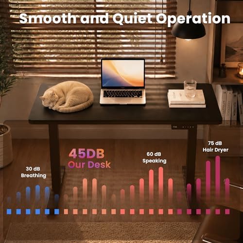 35" x 20" Electric Standing Desk, Compact Height Adjustable Desk for Small Spaces, Small Ergonomic Sit Stand Workstation for Home Office Bedroom Apartment (Classic Black)
