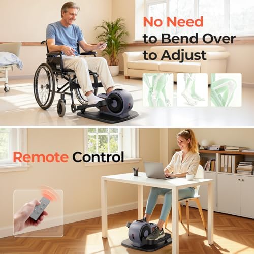 Under Desk Elliptical Machine, Electric Leg Exerciser for Seniors