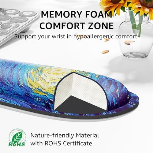 KTRIO Keyboard Wrist Rest & Mouse Pad with Wrist Rest, Starry Night