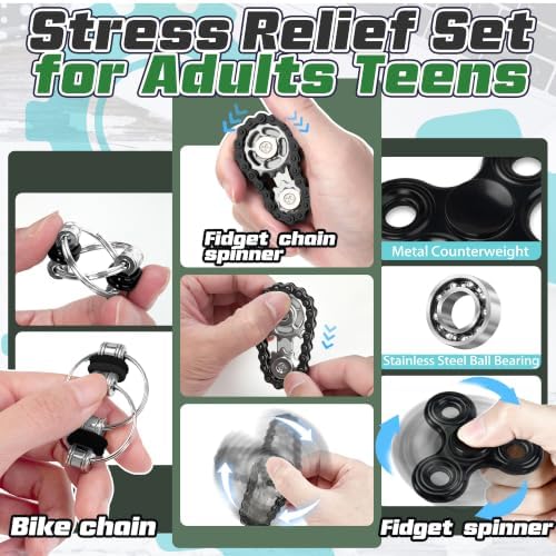 11 Pcs Metal Fidget Toys for Adults Teens Quiet Office Desk Cool Gadget