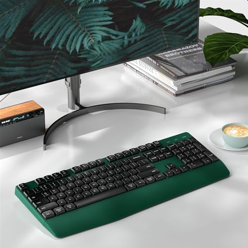 Links9+ Ergonomic Wireless Bluetooth Keyboard with Wrist Rest(Green)
