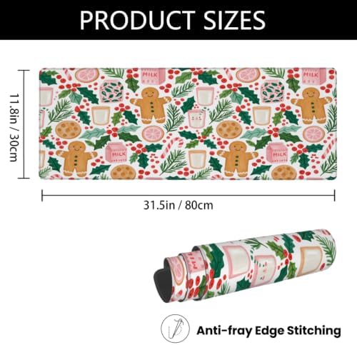 Christmas Large Mouse Pad Non-Slip Rubber Long Gaming Desk Mat
