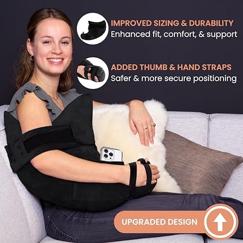 MOYOAMA Post Shoulder Surgery Pillow for Sleeping – Left/Right Arm Support with Adjustable Straps & Custom Firmness for Restful Recovery – Rotator Cuff, Bursitis, & Frozen Shoulder Pillow Post Surgery