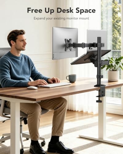 HUANUO Pole Mount Monitor Arm for 13-32" Screens, Pole Not Included