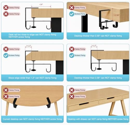 No-Drill Under Standing Desk Cable Management,31.5" L,Beige