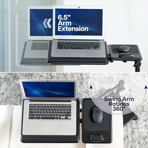 VIVO Black 15 x 12 inch Laptop Cart with Extension Arm, CART-H10L