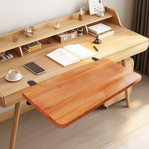 Desk Extension Board Clamp-on Keyboard Tray Portable Ergonomic Arm Rest Expansion Platform for Home Office- Brown