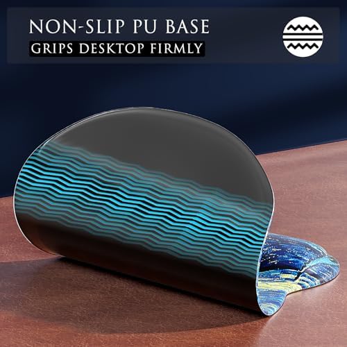 MROCO Ergonomic Mouse Pad with Gel Wrist Rest, 9.4 x 8.1 in, Starry Night