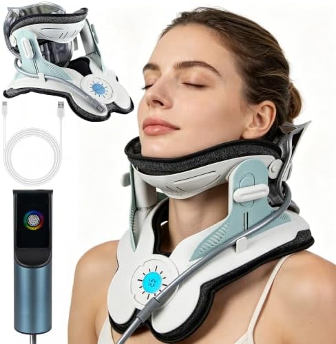 MKMS Neck Traction Device Electric Remote for Cervical Pain & Spine Relief