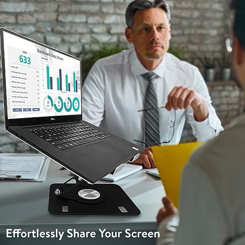 Uncaged Ergonomics Laptop Stand for Desk Riser/360° Swivel (Black)