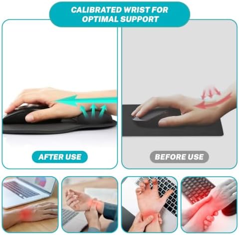 Hancynir Goth Bat Floral Ergonomic Mouse Pad with Wrist Support Desk Decor