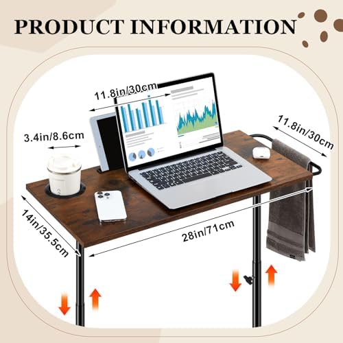 Weysat Walking Pad Desk, Adjustable Height Treadmill Desk, 31.5"-47.2"