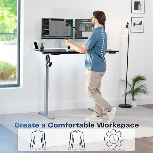 VIVO Black 60 x 24 in Standing Desk, DESK-KIT-1G6B
