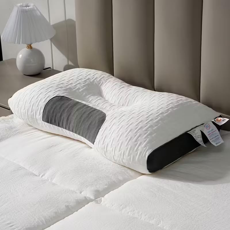 Massage Neck Pillow, Soft Sleep, Ergonomic Cervical Contour Support Pillow, Pillow Core, Removable Cover, Moisture Absorption, Sleep Pillow Core, Non Collapsing Contoured Side Sleeper