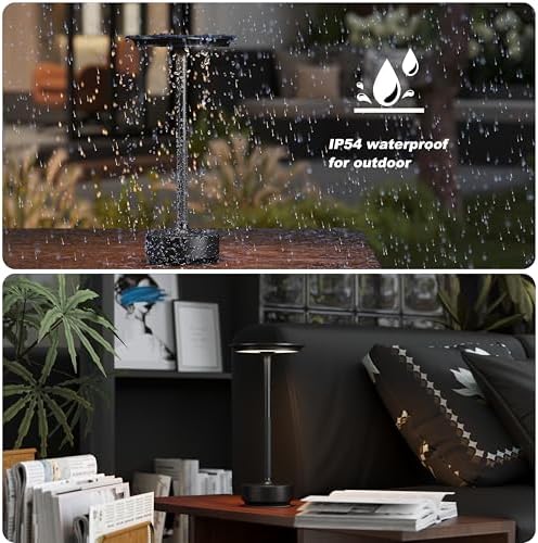 TBBGA 2 Pack Rechargeable Table Lamps Cordless, 5000mAh Outdoor Table Light