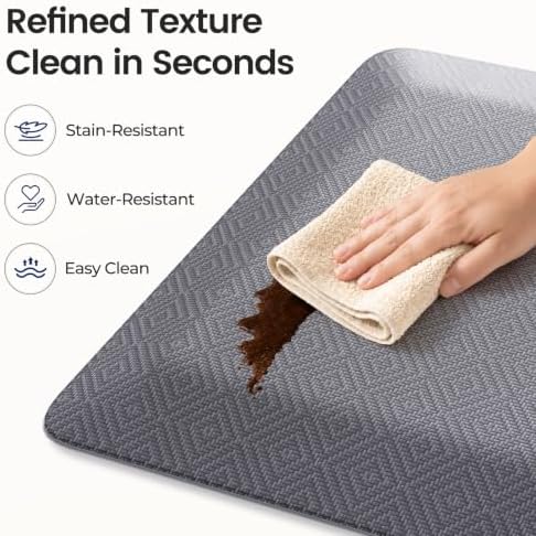 1" Extra Thick Anti Fatigue Kitchen Mats for Floor Standing Desk Mat, Grey