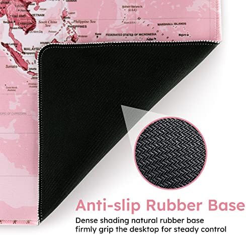iCasso Gaming Mouse Pad,35.4x15.7 in Desk Pad,Pink World