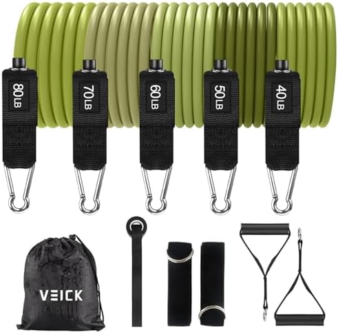 VEICK Resistance Bands with Handles, Exercise Tube Bands Set for Workouts
