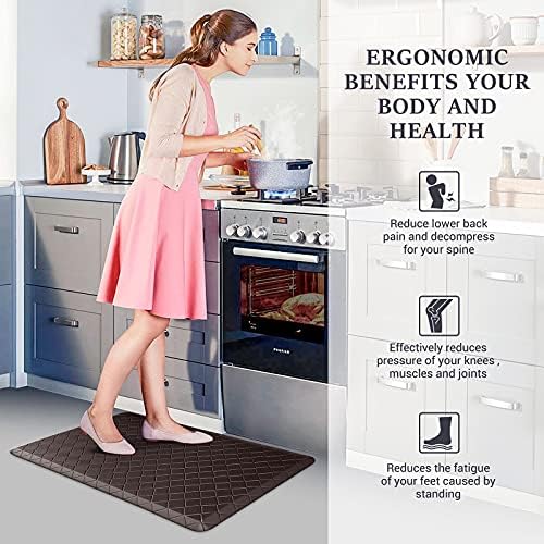 HappyTrends Kitchen Mats for Floor Cushioned Anti-Fatigue Kitchen Rugs