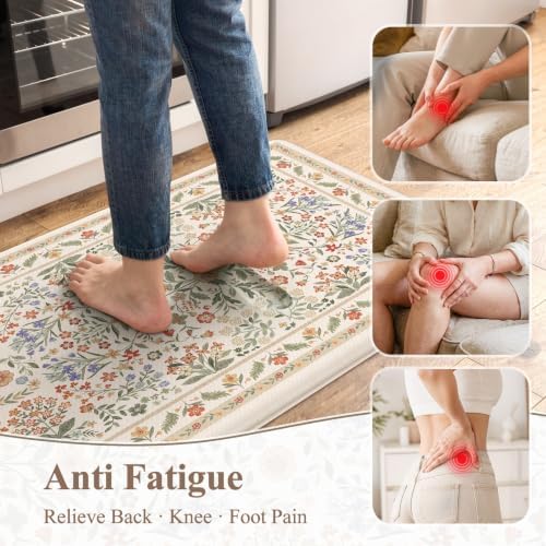 KIMODE Anti Fatigue Kitchen Mats for Floor,Cushioned Kitchen Rugs Sets of 2