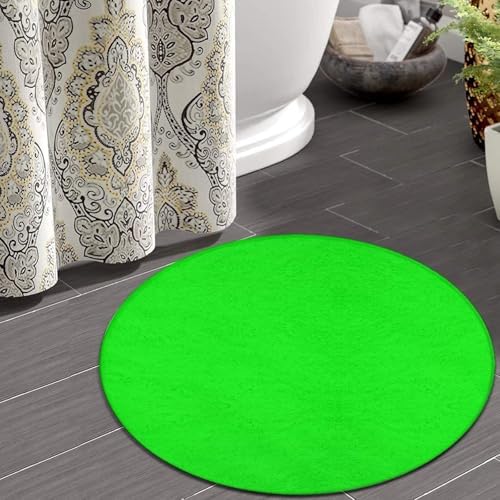 Highly Premium Quality Floor Mat, Office Chair Decor Mat, Room Sofa Yoga Soft Round Carpet Fluorescent Green, 36inch