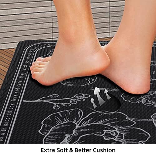 Kitchen Floor Mat Set of 2, Anti Fatigue Kitchen Mat 17"x59"+17"x29"