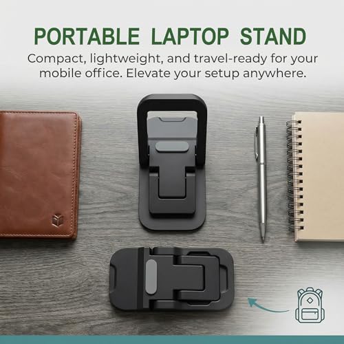 2PCS Laptop Stand, Portable Laptop Cooling Pad, Foldable Metal Keyboard Stand, Mini Keyboard Pillar (Silver,Two Gears)