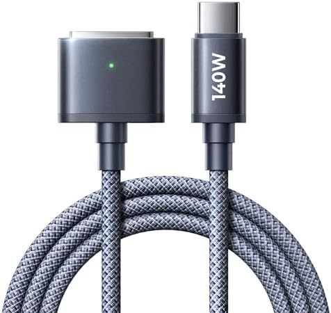 LISEN Macbook Magsafe Charger (6.6FT) for M5/M4/M3 MacBook Pro Air Charger, 140W USB-C to Magnetic Safe 3 Cable for Pro (16"/14" 2025, 2024, 2023, 2021) Air (15''/13'' 2025, 2024, 2023, 2022) Midnight
