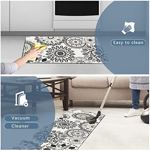 Sofort Kitchen Mat, Cushioned Anti Fatigue Kitchen Rug Set, 2 Pieces Non Slip Waterproof Kitchen Mats for Floor, Comfort Heavy Duty Standing Mat for Kitchen, Laundry, Sink, Office, Desk