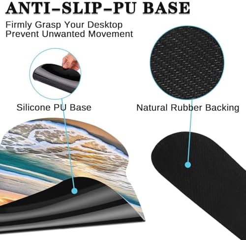 Britimes Ergonomic Mouse Pad Set with Wrist Rest, Beach Summer Sun
