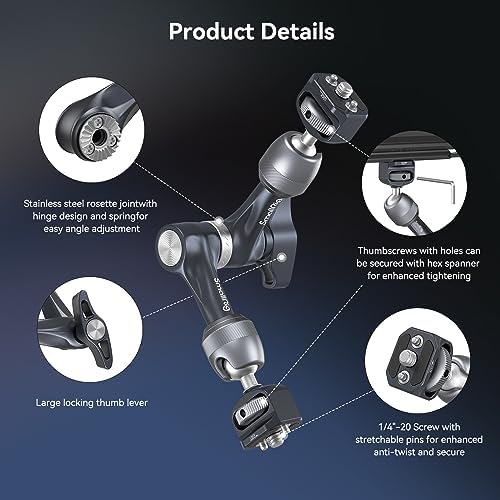 SMALLRIG 7" Rosette Magic Arm, Adjustable Friction Articulating Arm