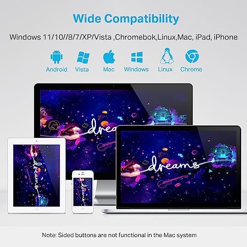 E-YOOSO Large Bluetooth Wireless Mouse for Big Hands, 6 Buttons, 4800 DPI