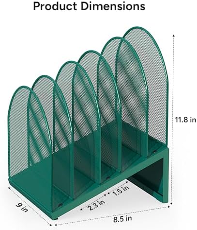 5-Section Desk File Organizer