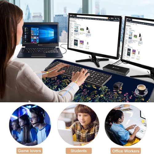 Keyboard Wrist Rest and Mouse Pad with Wrist Support Set Ergonomic Coaster,Memory Foam,Easy Typing Pain Relief,Large XL Desk Mat 31.5"x 11.8",Garden Flowers