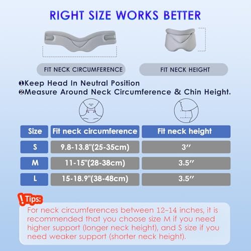 babaka Neck Brace for Neck Pain and Support, Soft Neck Brace Cervical Collar for Women & Men, Neck Support with Support Pad for Sleeping, Relieves Pain and Spine Pressure (S(9.8"-13.8"))