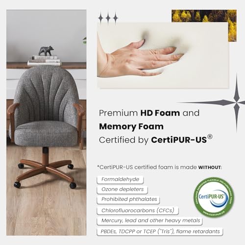 Chromcraft Bailey Swivel-Tilt Caster Dining Chair - Chestnut - Marble - 2pc