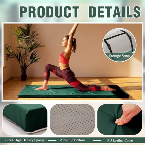 Lyrow 2 Inch Thick Yoga Mat 72x24 with Carry Strap Foam