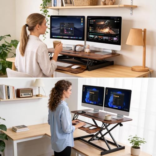 37" Height Adjustable Standing Desk Converter, Stand up Desk Riser