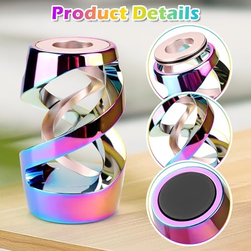 Kinetic Spinning Fidget Toy, ADHD Stress Relief Desk Decor Rainbow
