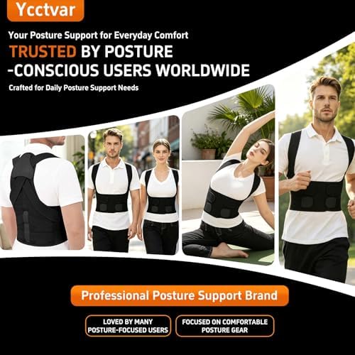 Back Brace Posture Corrector for Women and Men Upgraded Dynamic Traction Correction System Adjustable Shoulder Support Straightener Helps Reduce Upper Lower Back Pain Suitable for Hump Scoliosis Black XX-Large