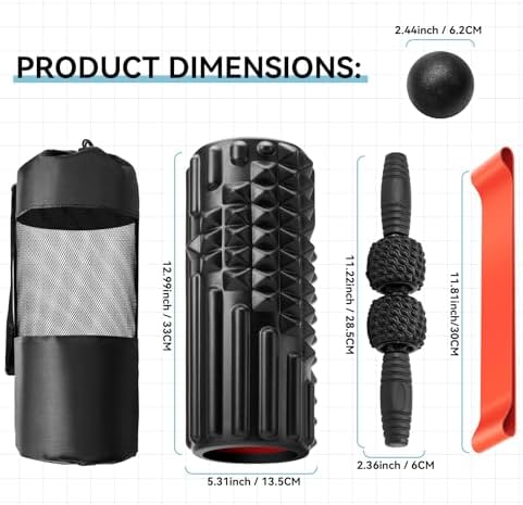 5 in 1 Foam Roller Set, High Density Patented Exercise Roller