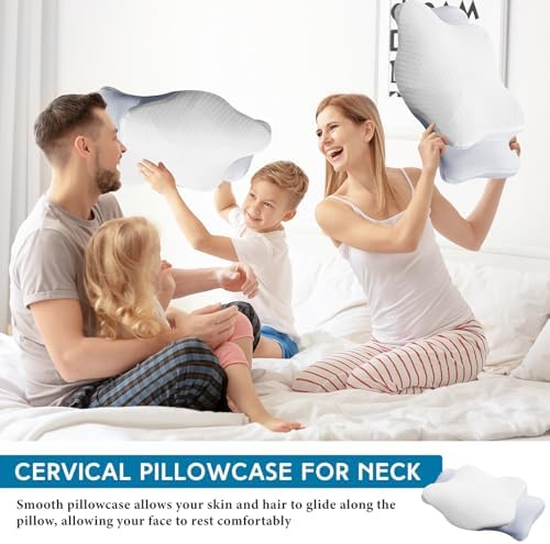 HunnmingRe Pillow Case for Cervical Neck, White, Queen Size