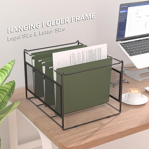 Hanging File Folder Frame for Legal and Letter Size,Hanging File Organizer Holder Rack Hanging Folder Rails for Filing Cabinet Desk Drawer,15.2" L x 12.4" W x 10.5" H,1 Pack