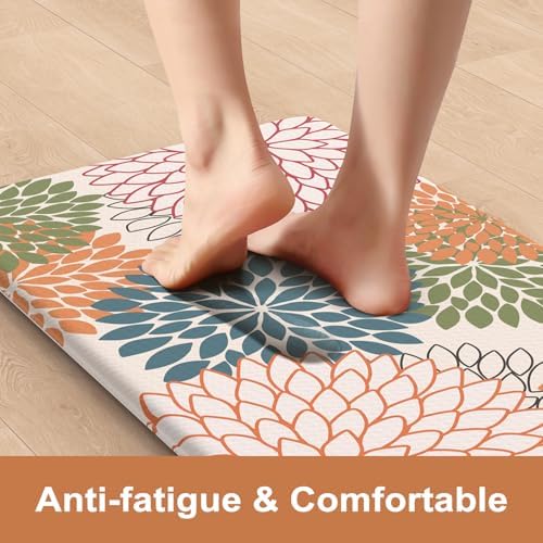 KIMODE Kitchen Rugs and Mats Cushioned Anti Fatigue 2PCS Standing Mat