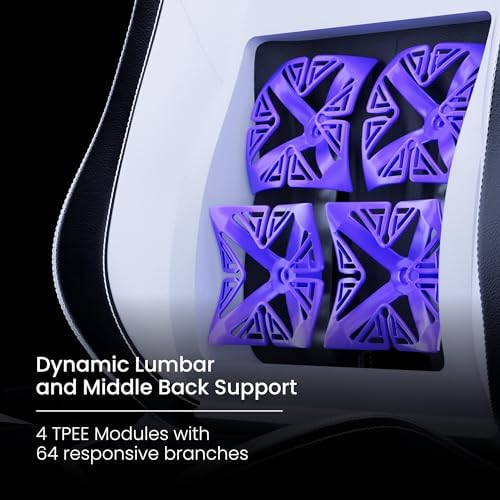 Vertagear PL4800 Ergonomic Big & Tall Gaming Chair Featuring ContourMax Lumbar & VertaAir Seat Systems - RGB LED Kits Upgradeable - Carbon Black