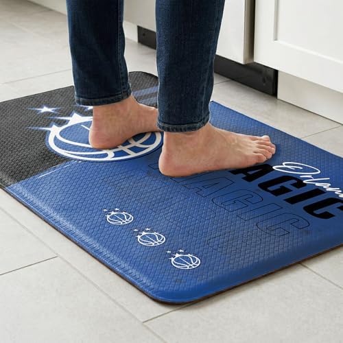 Northwest NBA Orlando Magic Embossed Anti-Fatigue Mat, Cushioned Kitchen Floor Rug, Non-Slip PVC Standing Comfort, 18 x 30 in