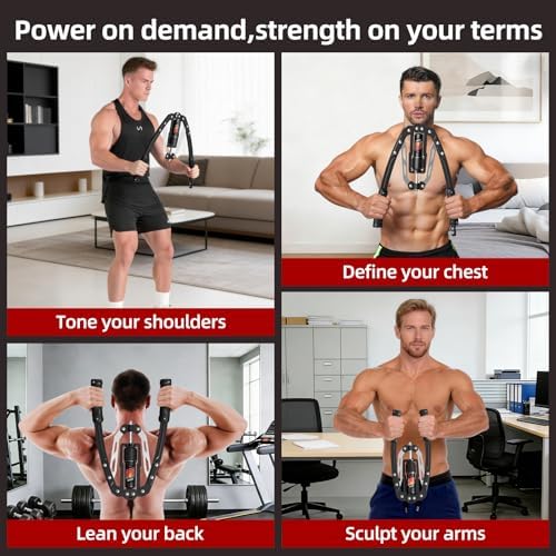 SoftGym Twister Arm Chest Trainer Exerciser Workout Equipment,Adjustable 22-470lbs Hydraulic Power,Home Chest Expander Machine,Home Gym Workout Equipment for Upper Body Strength Training