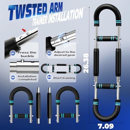 Twister Arm Trainer, Adjustable Chest Workout Equipment for Men & Women, Home Gym Strength Trainer, Muscle Builder & Strength Training for Arms, Chest